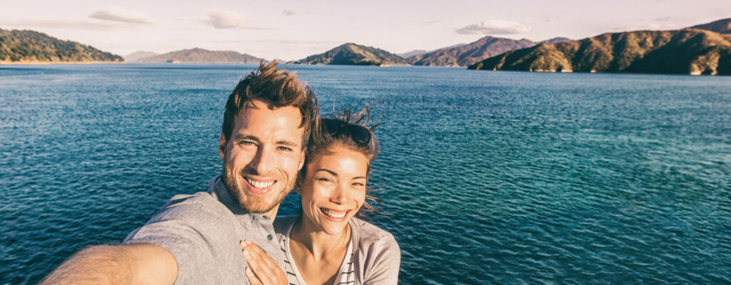 Couple Taking Selfie with Smartphone
