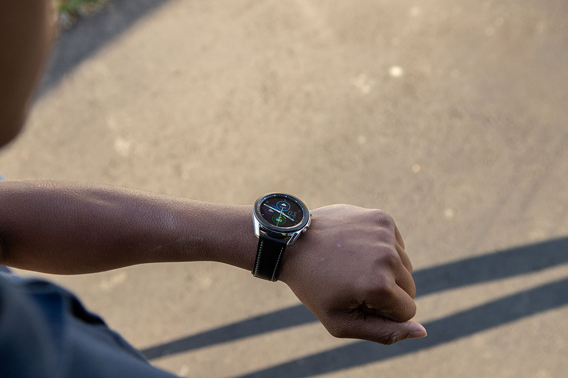 Samsung smartwatch on wrist