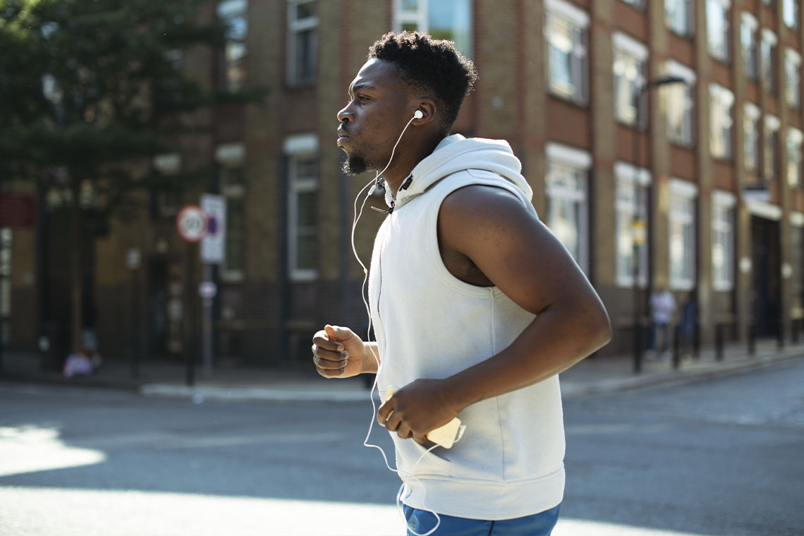 runner jogging in the city