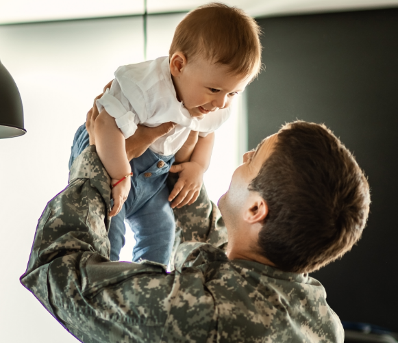soldier with baby