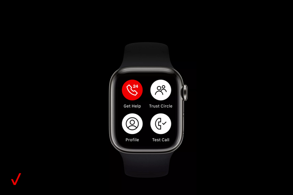 A smartwatch display against a black background.