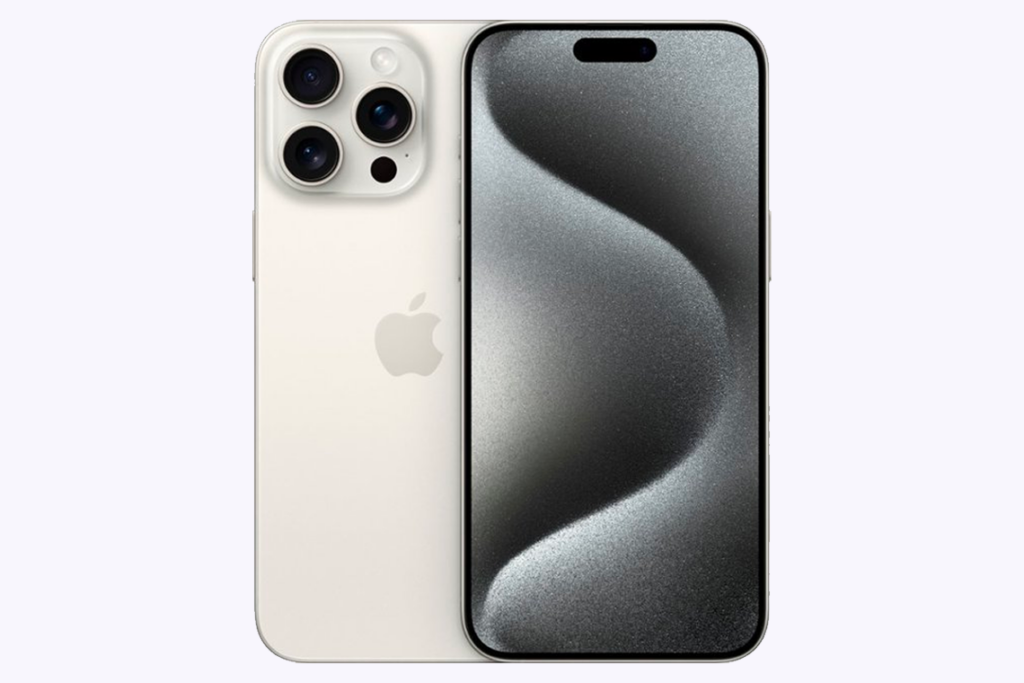 Apple iPhone 15, shown from the back and front.